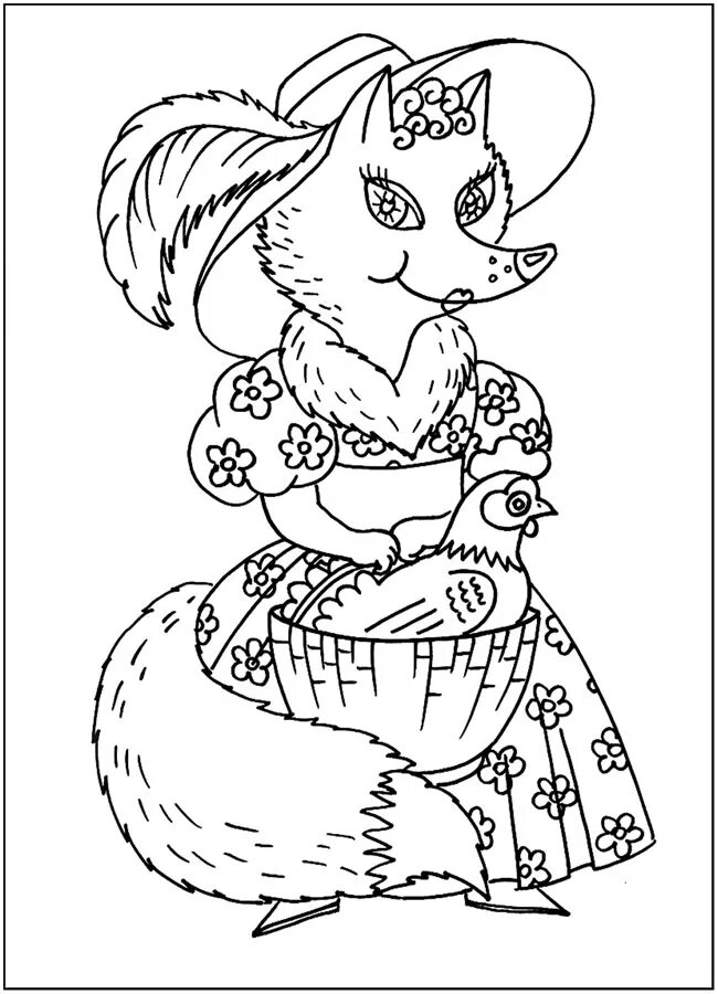 лисичка сестричка и волк раскраска. сказка-раскраска. лисичка-сестричка и волк. лиса и волк.