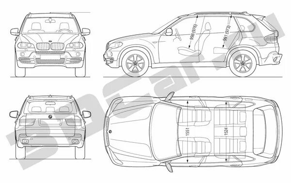 Бмв икс 5 чертеж Bmw x5, Bmw