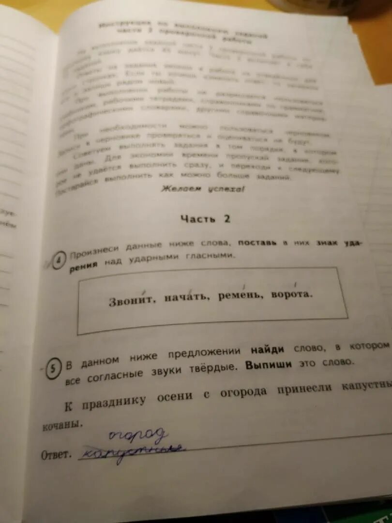 Впр русский волкова ожогина 4 класс
