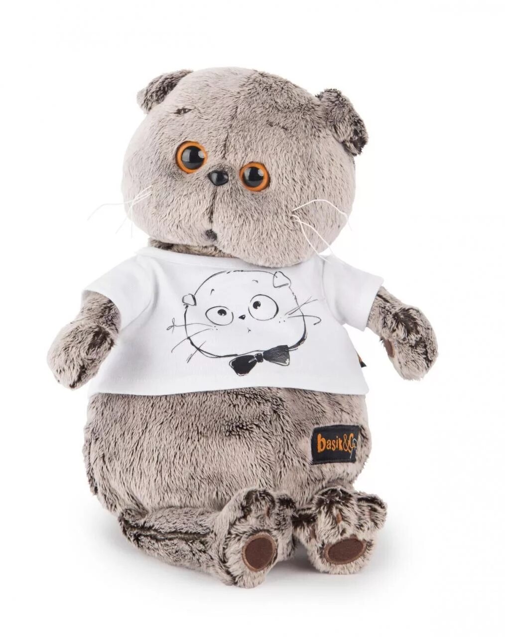 Мягкая игрушка Basik&Co Кот Басик baby в сером пиджачке - купить в интернет-мага