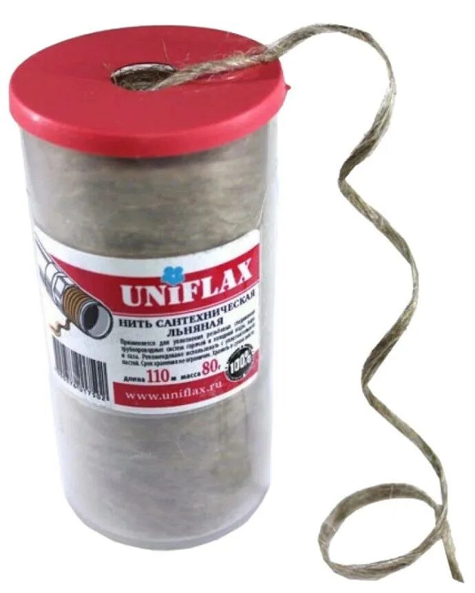 Туб 110. Лен нить 110 м uniflax. лен сантехнический 40г. в тубе uniflax 55м. нить сантехническая для резьбовых соединений.