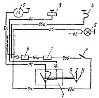 ЗИЛ 130 контактісіз тұтануды қосу схемасы