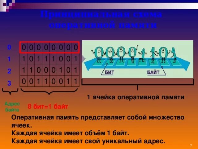 Ячейки памяти компьютера. Оперативная память ячейки памяти. Ячейка оперативной памяти это. Каждая ячейка памяти имеет. 8 разрядной ячейке памяти