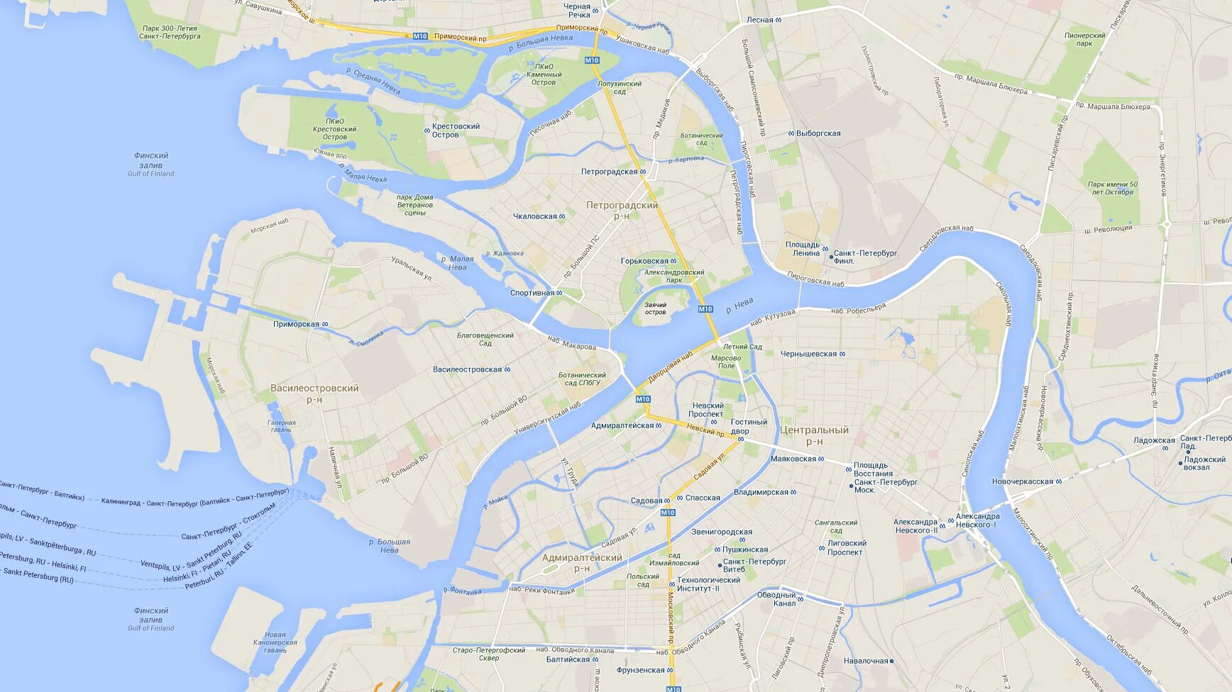 Острова санкт петербурга на карте