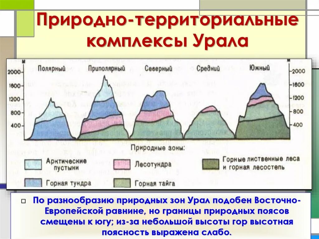 Природные пояса гор урала