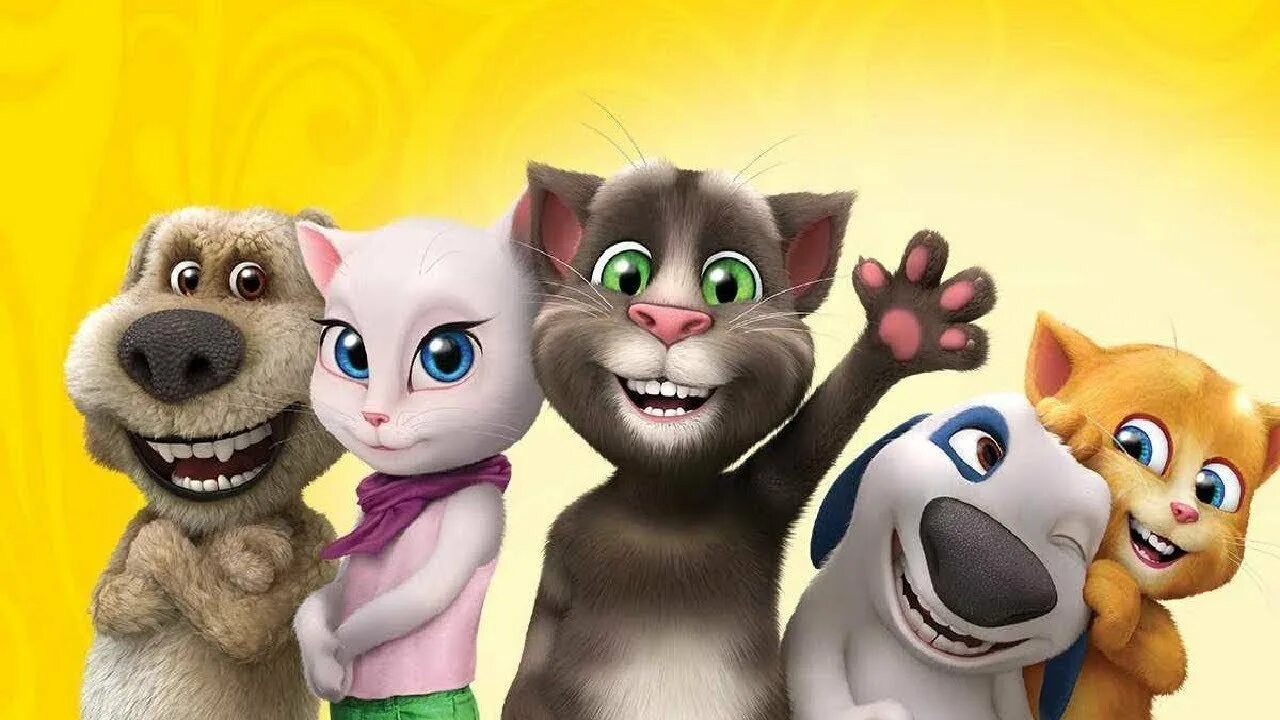 1 часть говорящего тома. Том и его друзья. Outfit7 talking Tom зима. Игра talking Tom friends Джинджер. Talking Tom друзья.