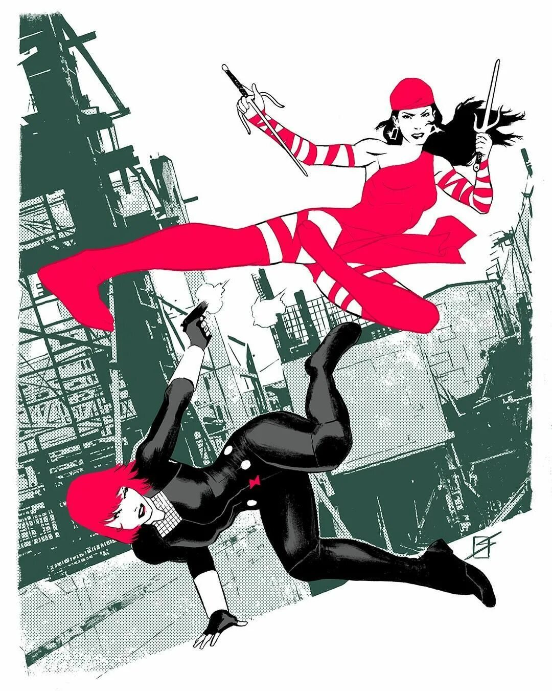 My neighbors widow 29. Black widow vs elektra. daredevil marvel.