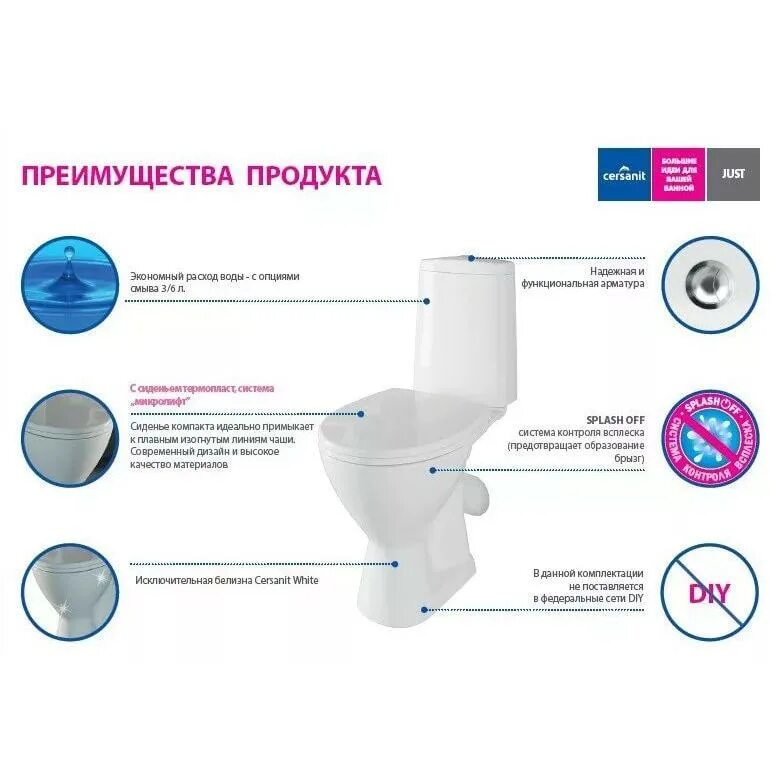 Включи мой компакт. Унитаз Cersanit just ko-jus031-3/6-pl. Унитаз-компакт Cersanit just с микролифтом термопласт s-ko-jus031-3/6-pl-w. Унитаз-компакт Cersanit just 031. Компакт Cersanit just ko-jus031-3-6-pl.