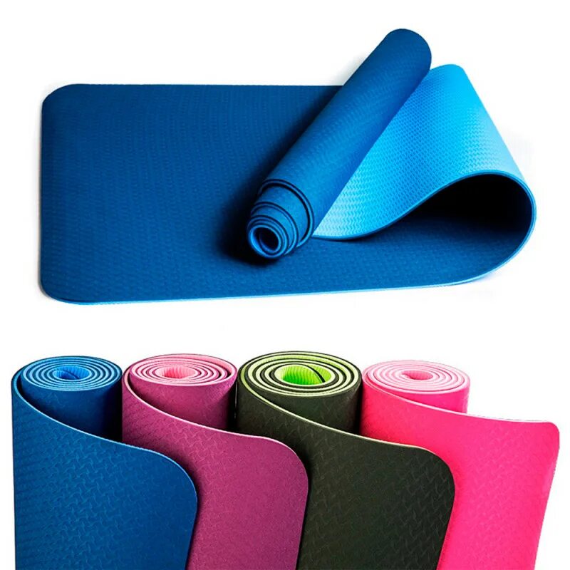 Коврики оптом от производителя. TPE Yoga mat коврик. Коврик гимнастический: TPE-6mm. Коврик (ДХШХТ) 183х61х0.6 см Original FITTOOLS ft-DLR-tpe6. Коврик для йоги и фитнеса Indigo NBR in194 183*61*1,5 см черный.