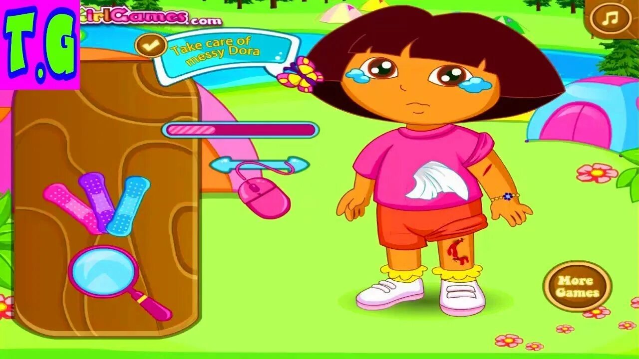 Играть тута. Dora hairy игры.