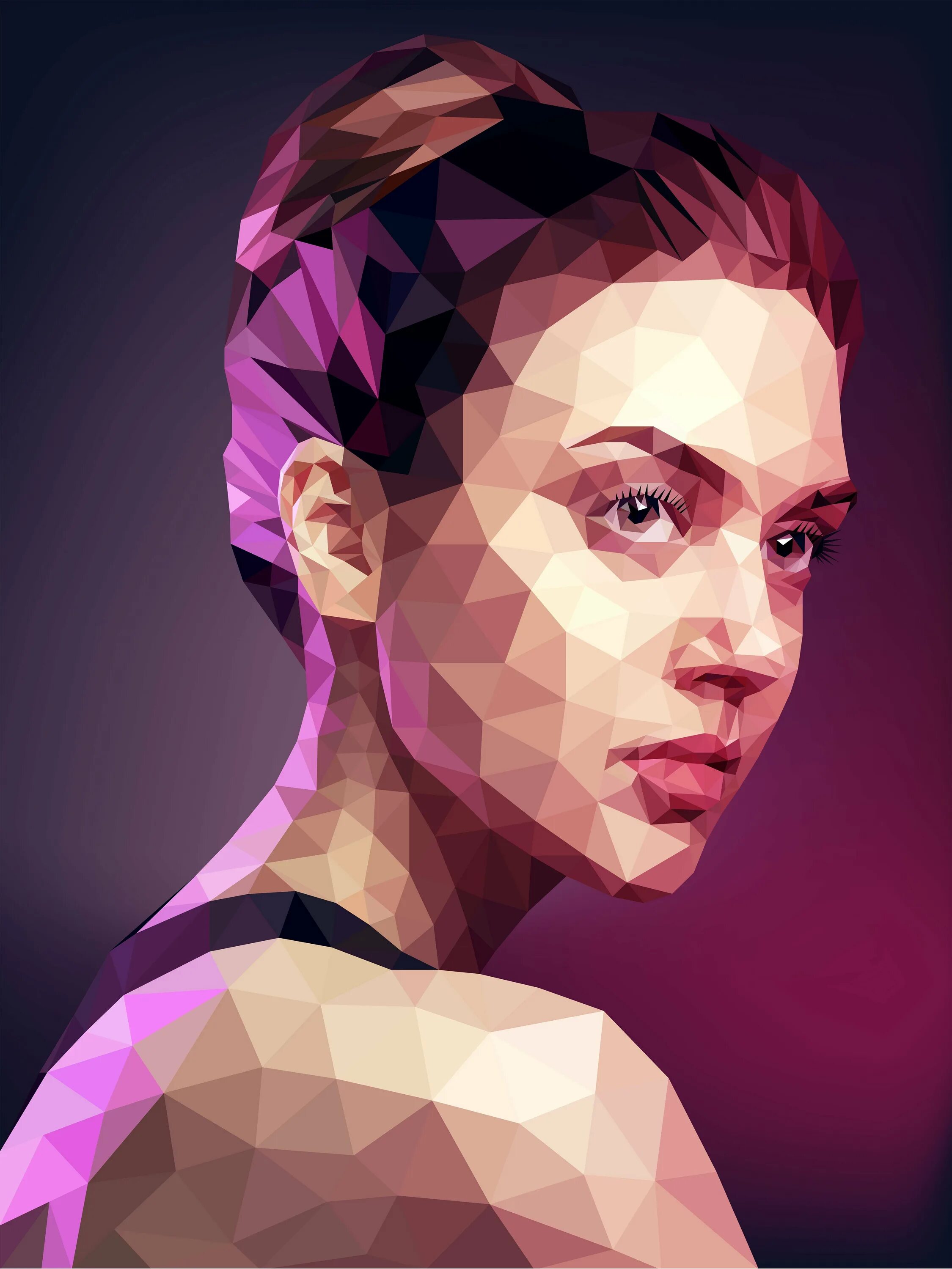 Компьютерная графика photoshop. Лоу Поли. Low Poly портрет. Low Poly стиль. Стилизация портрета.