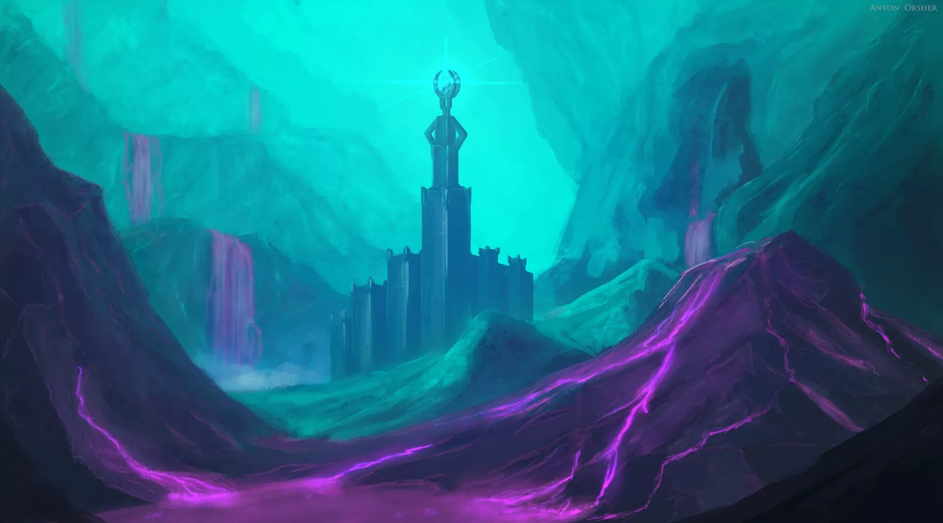 Развалины фэнтези. Даларан варкрафт город. Гора асгард. Город мага. Башня архимага.