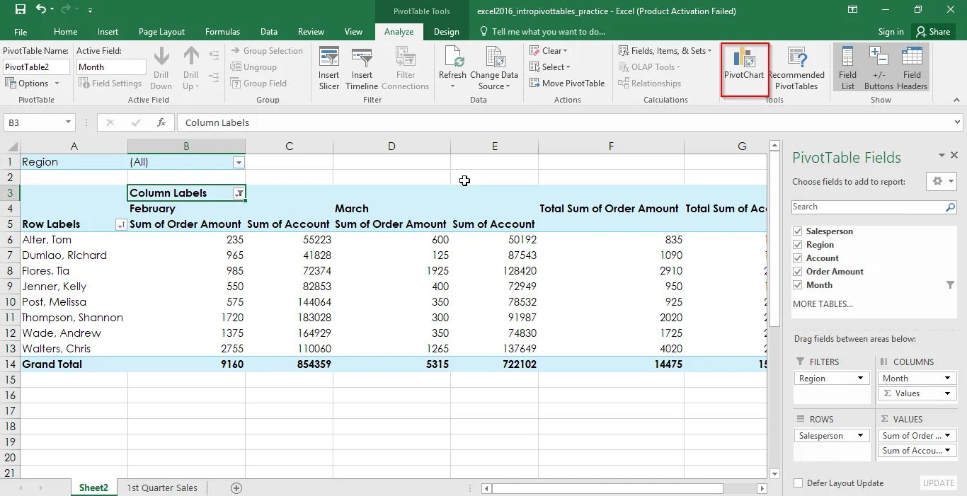 Excel 2016. Excel 2016 Table Design. Pivot Table excel. Order Table.