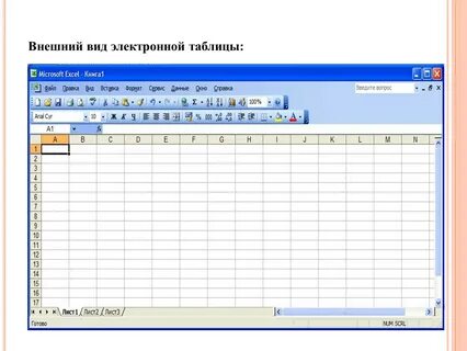 Электронная таблица сложная