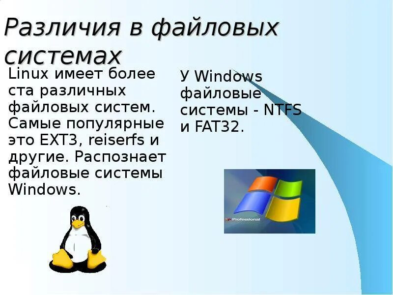 Линукс презентация. Файловая система линукс и виндовс. файловые подсистемы windows и linux. что такое файловая система линекс. файловая структура ос linux.