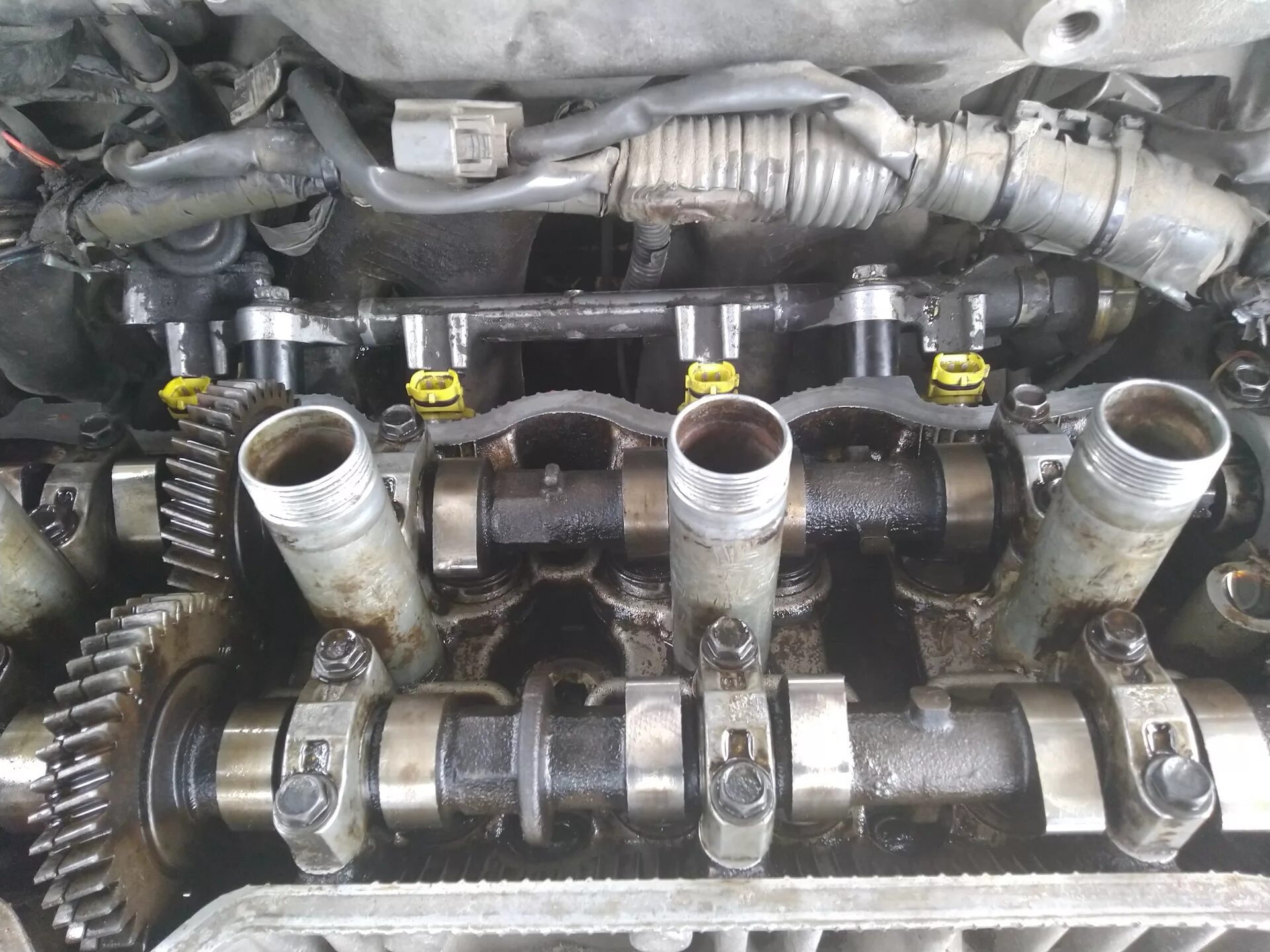 Как снять форсунки с двигателя 2mz fe Toyota Lexus Engine 1MZ 2MZ 3MZ замена свечей прокладок клапанных крышек YouTu
