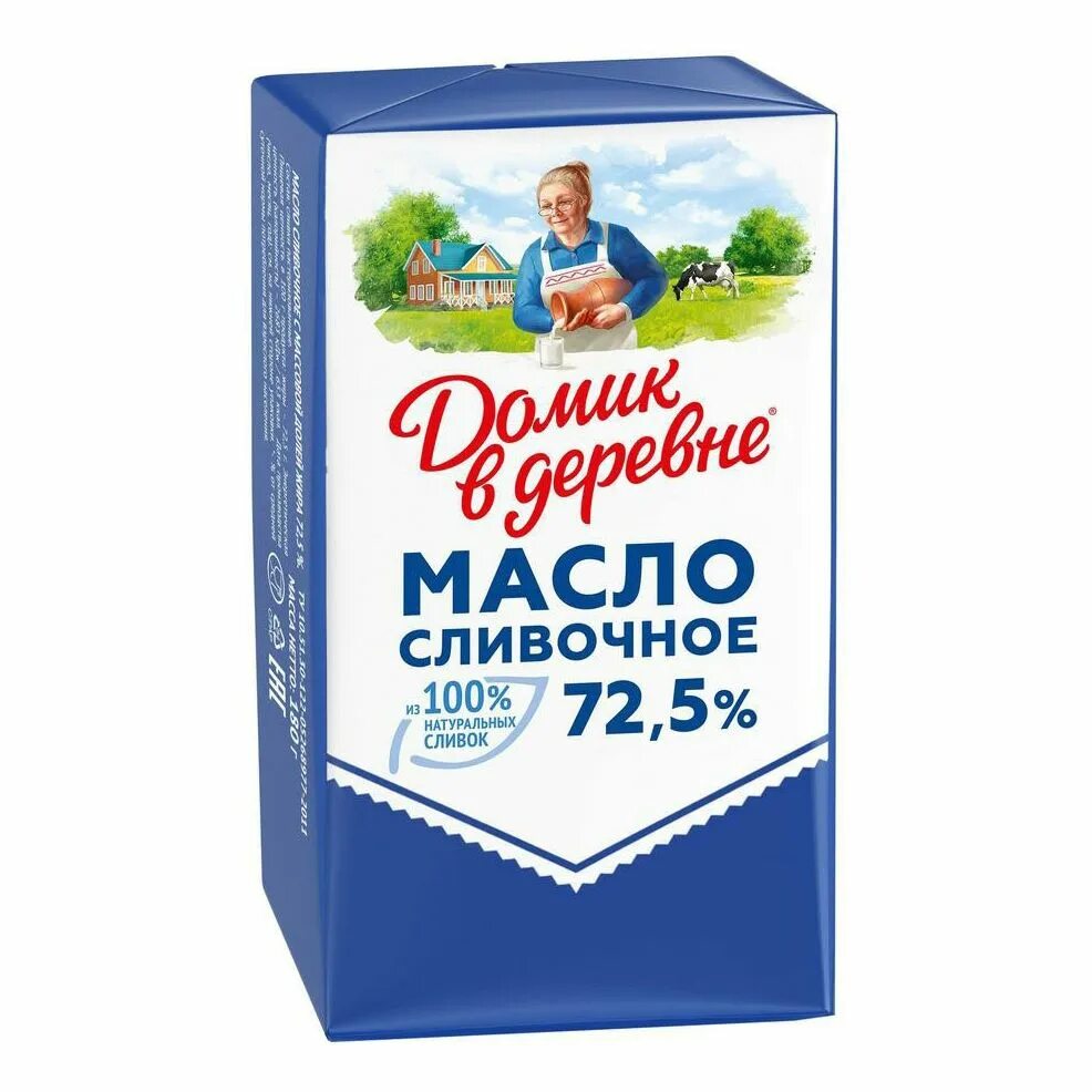 Сливочное масло Домик в деревне 72,5% БЗМЖ 180 г 4607096006433 недорого купить c