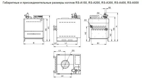Присоединительные размеры котла