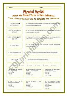 Match the phrasal verbs to their definitions