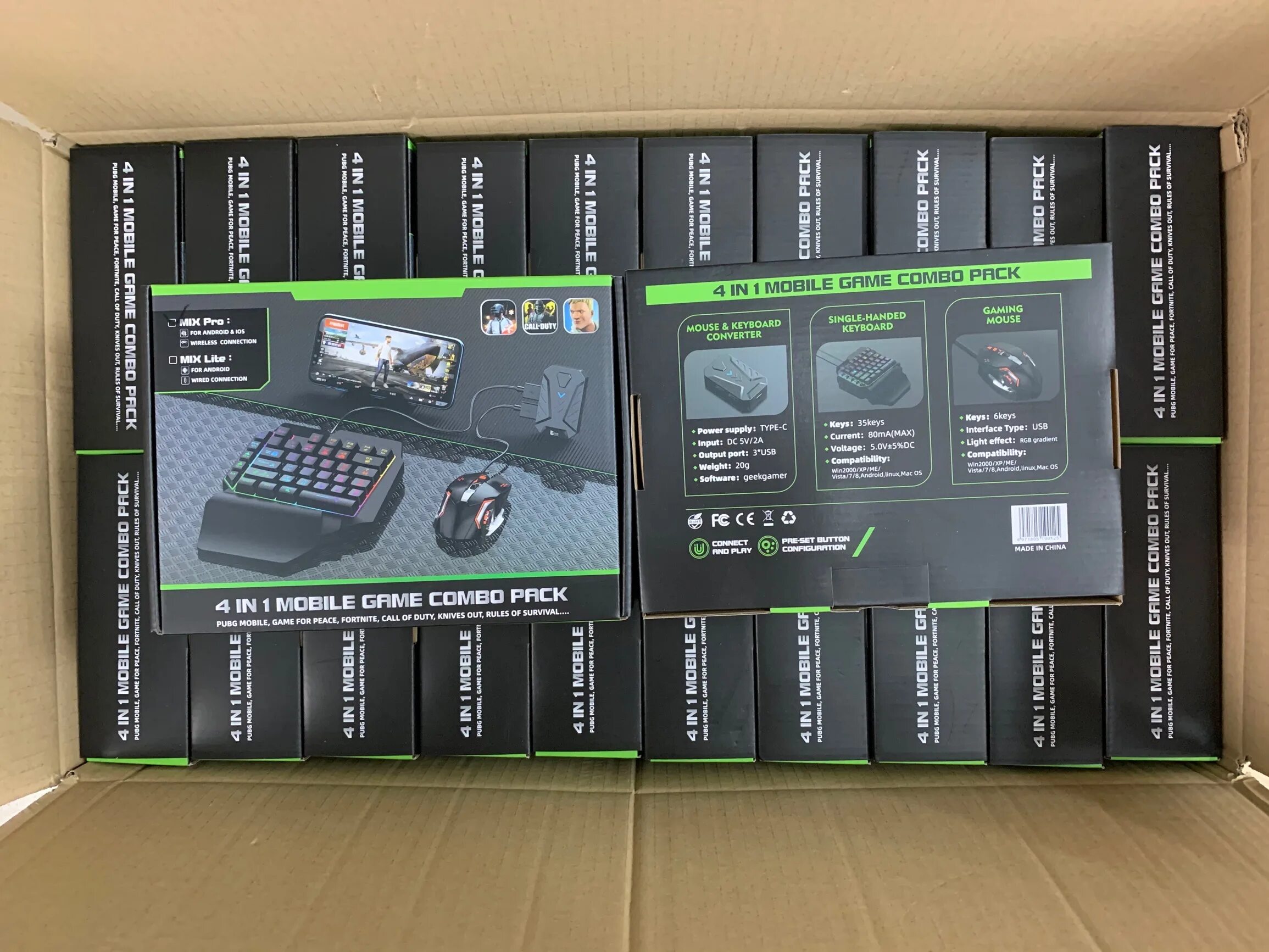 4 In 1 mobile game Combo Pack. 4in1 Gaming Combo. PUBG Mix Pro Combo Keyboard. Mk500 5 in 1 mobile game Combo Pack. Mobile game combo pack