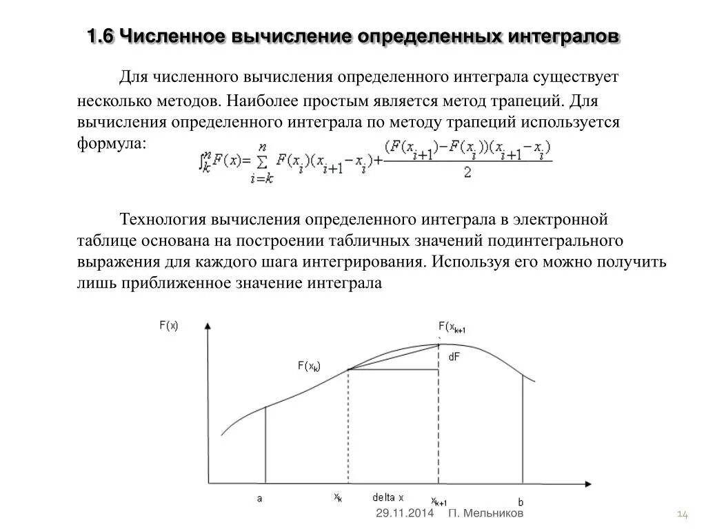 Определить метод интегрирования. Метод трапеции интеграл. Вычисление определенного интеграла. Метод вычисления определенного интеграла. Метод трапеций для вычисления интегралов.