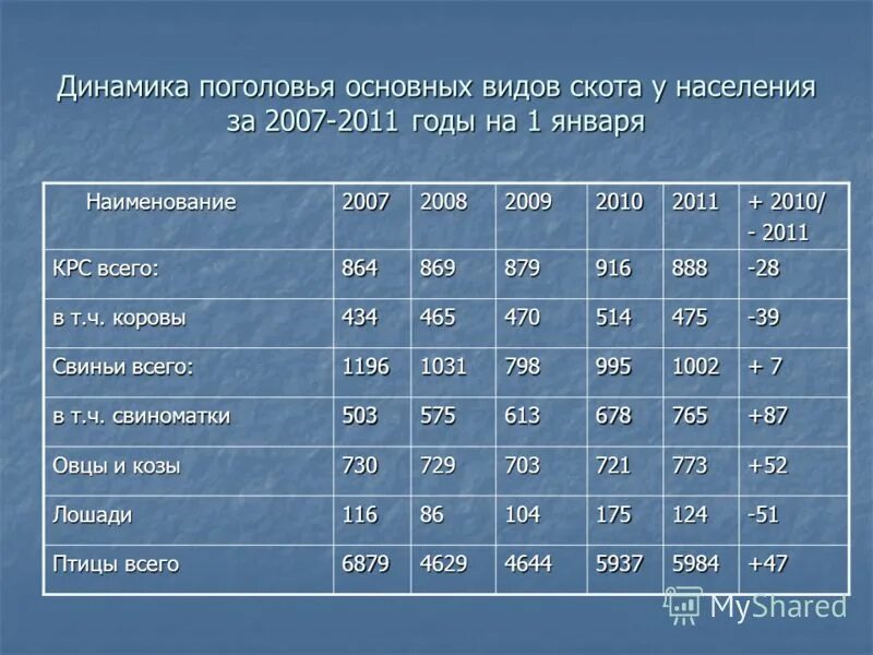 Среднегодовое поголовье