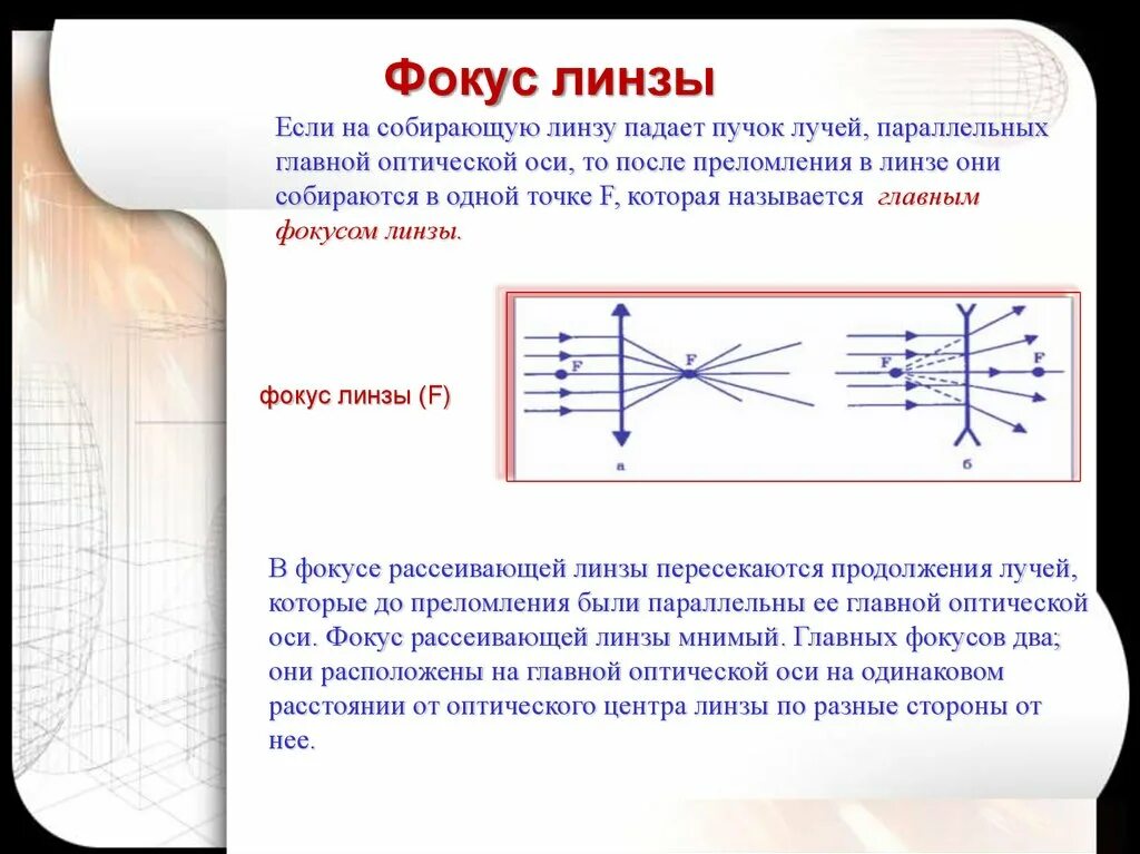 После прохождения оптического прибора. Параллельный пучок лучей. Собирающая линза пучок параллельных лучей. Параллельный пучок собирающая линза. На собирающую линзу падает параллельный пучок лучей.