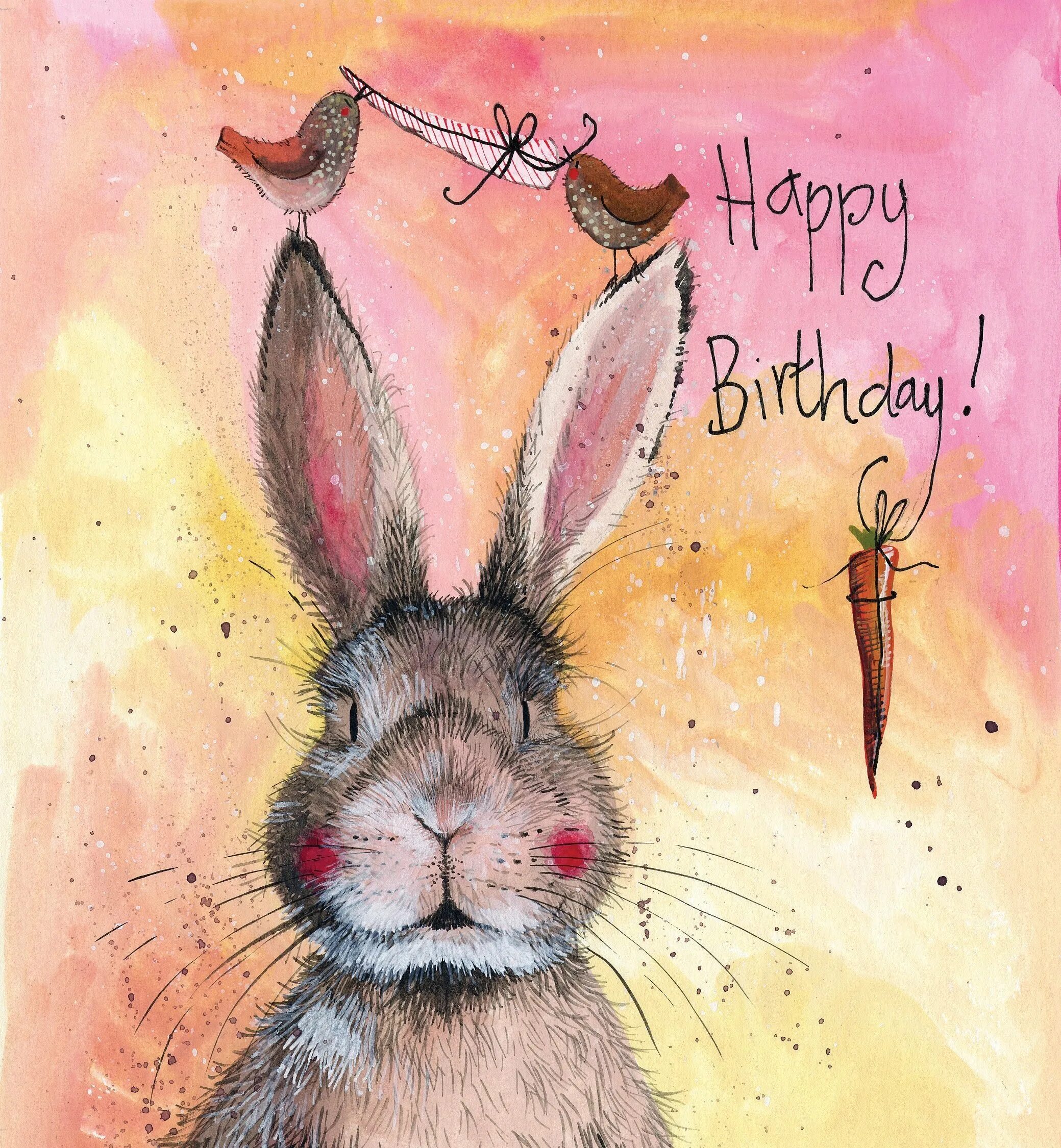 День рождения женщине зайка. Милая открытка с днем рождения. С днем рождения кролик. С днём рождения Зайчонок. Милый зайчик с днем рождения.