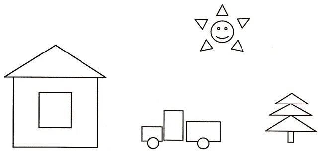 Геометрические домики. Дом из геометрических фигур. Домик из геометрических фигур для детей. Рисунок из геометрических фигур. Рисунки прямоугольников 1 класс