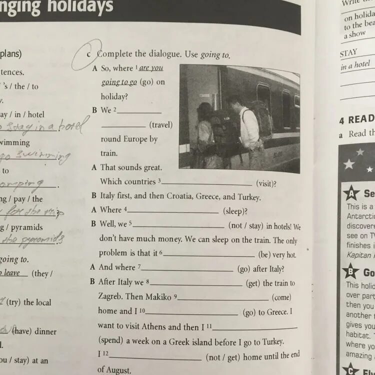 Complete the dialogues. Use the prompts to complete the dialogue. use the prompts to complete the dialogues как переводится. complete the dialogue use going to so where are you going to go on holiday we we.