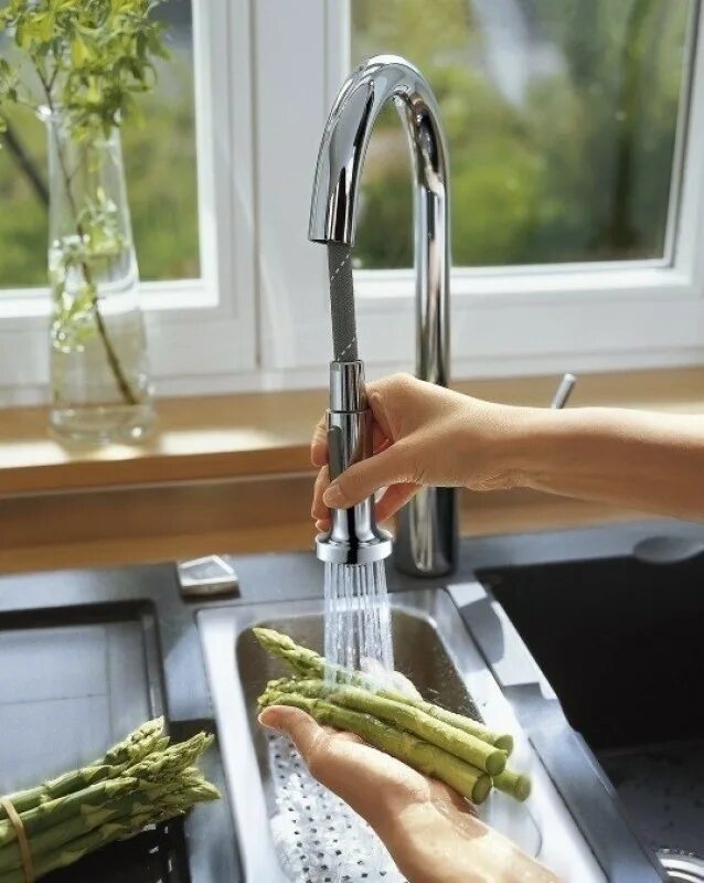 Кухонные смесители с душем. Смеситель для кухни Hansgrohe Talis s² Variarc 14877000. Смеситель Hansgrohe 14877000. Для кухни Hansgrohe Talis. Смеситель Hansgrohe Talis s.