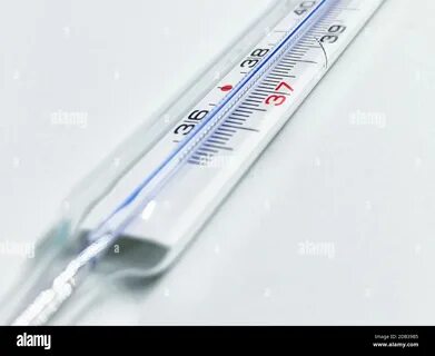 a mercury thermometer isolated on a white background. Medical measuring instrume