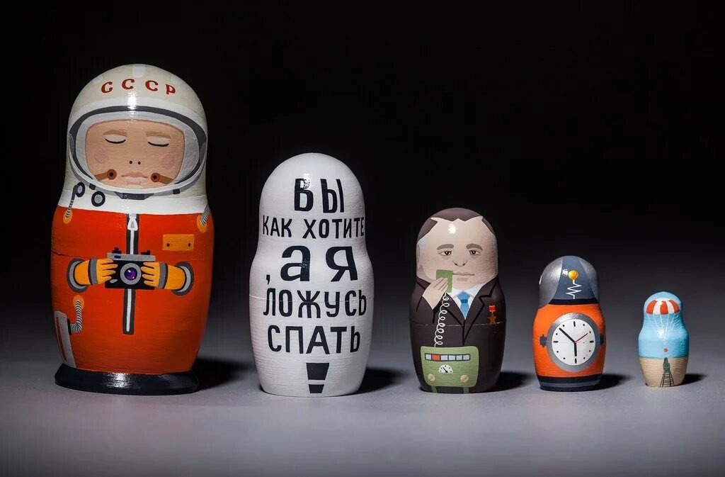 Матрешка "Космонавты" 5 кукол - купить в интернет-магазине по низкой цене на Янд