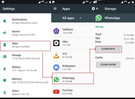 Как очистить кэш в whatsapp