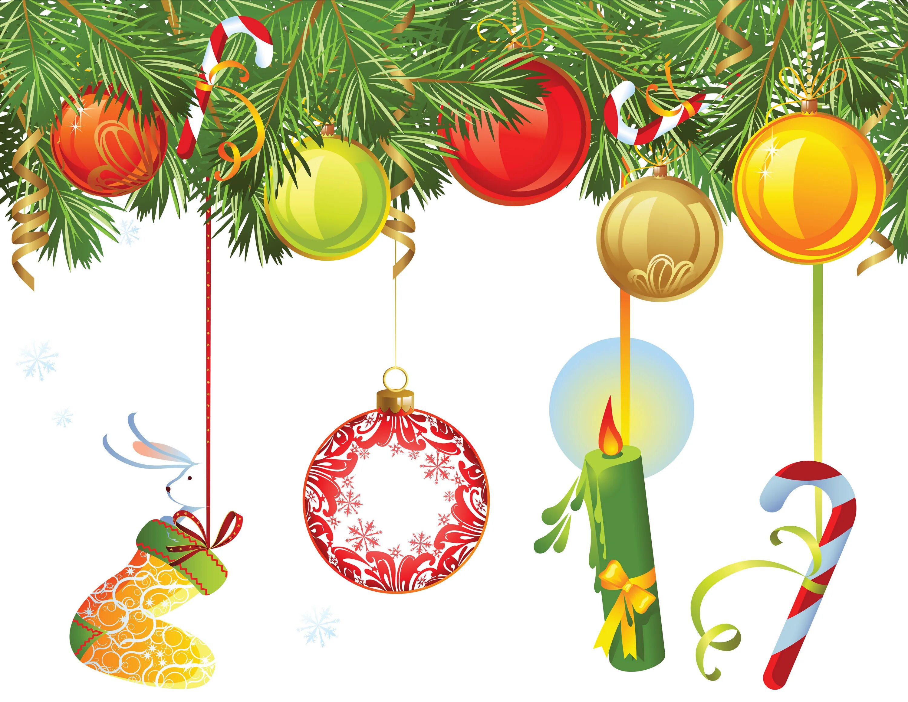 еловая ветка с шариком.