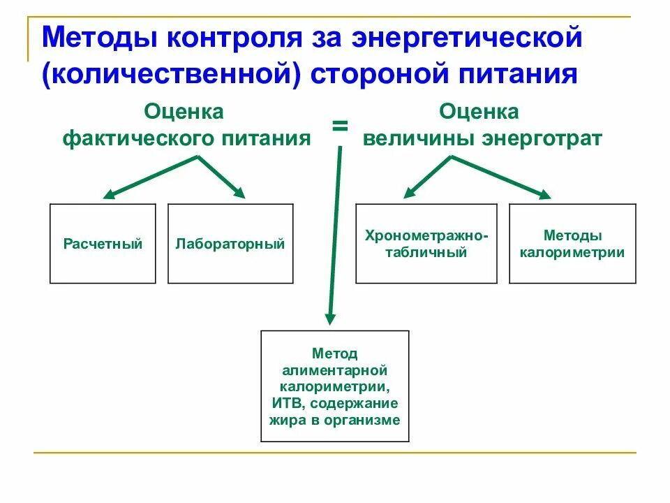 Методы контроля. Методы количественного контроля. Методы контроля за энергетической стороны питания. Методы контроля за питанием.