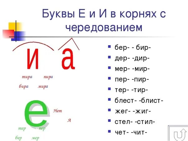 10 слов чередованием в корне. Слова чередующиеся гласные в корне слова е и. Чередование гласных е и в корне правило. Гласные буквы в корнях с чередованием о-а е-и.