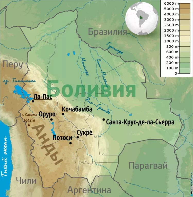 Столица Боливии на карте. Ла-пас Боливия на карте Южной Америки. Боливия где находится на карте. Географическая карта Боливии. Карта боливии показать