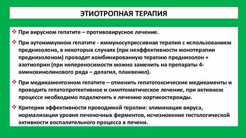 Принципы лечения вирусных гепатитов