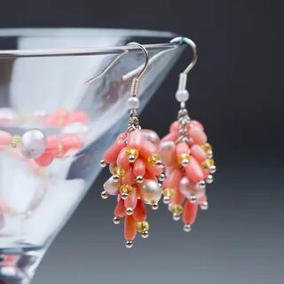 Коралловые сережки