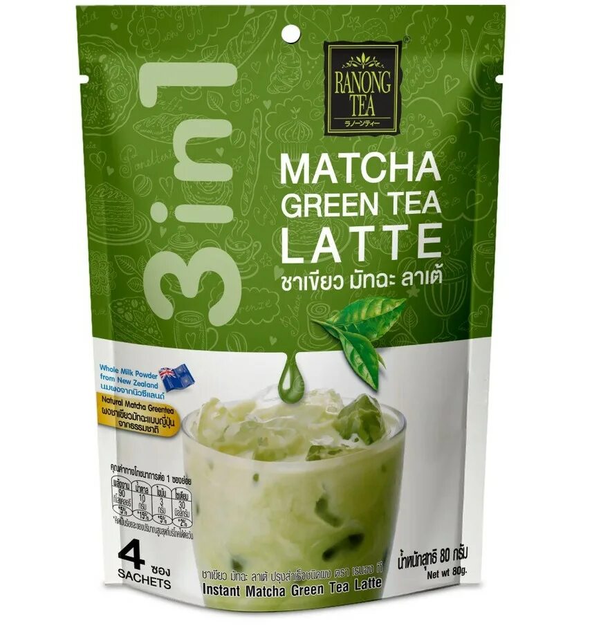 Matcha Green Tea Latte 3 in 1 Ranong Tea. Грин матча латте. Тайский чай матча. Айскейк чай матча.