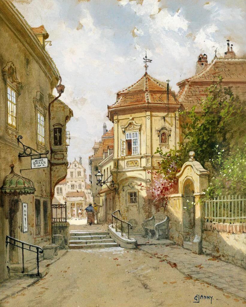 Старинные города картины. Австрийский художник Georg Janny(1864-1935). Георг Джанни. Georg Janny 1864-1935 картины. Georg Janny Георг Джанни картины.