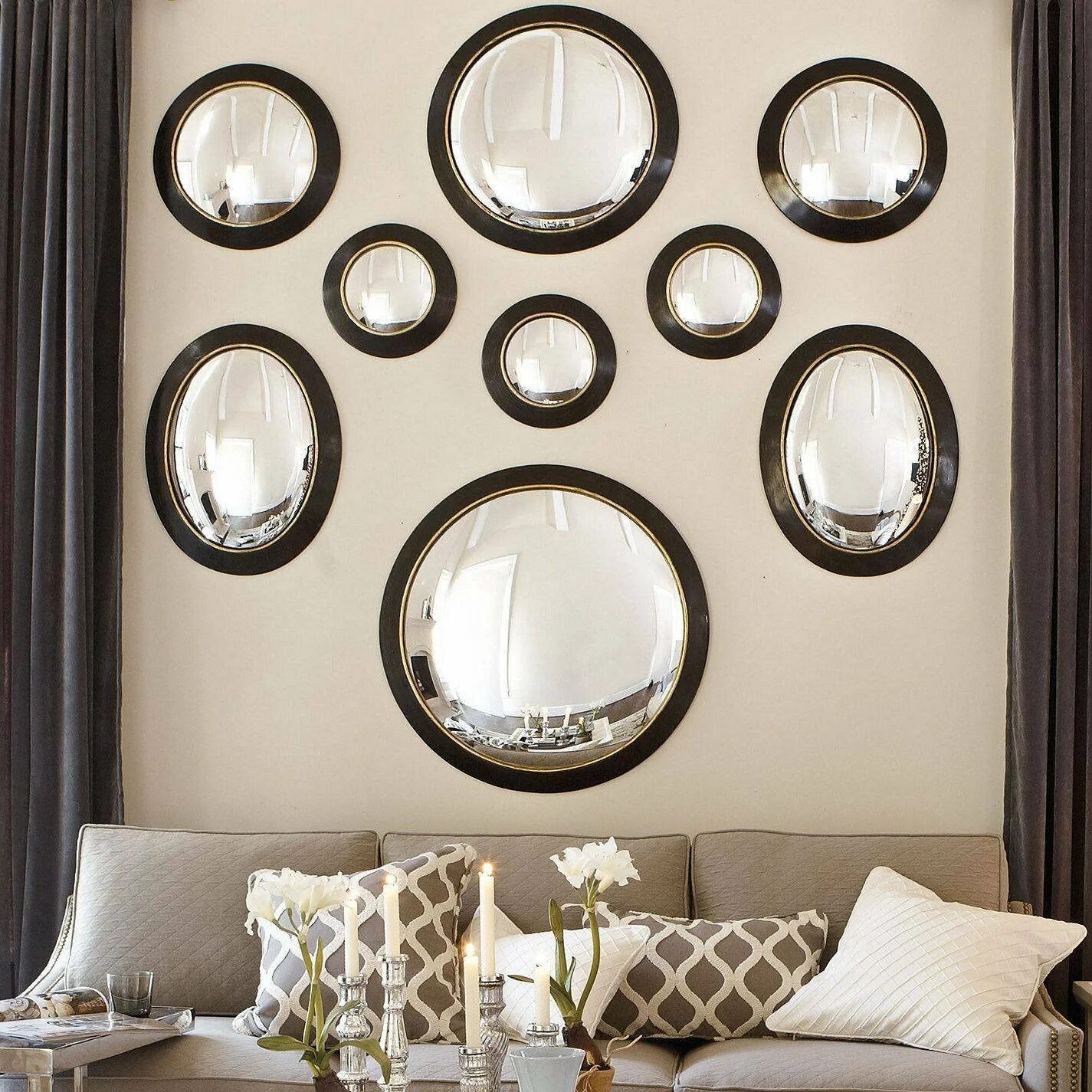 Best mirrors. Круглые зеркала на стену. Зеркало круглое декоративное. Круглое зеркало в интерьере. Декор стены зеркалами.