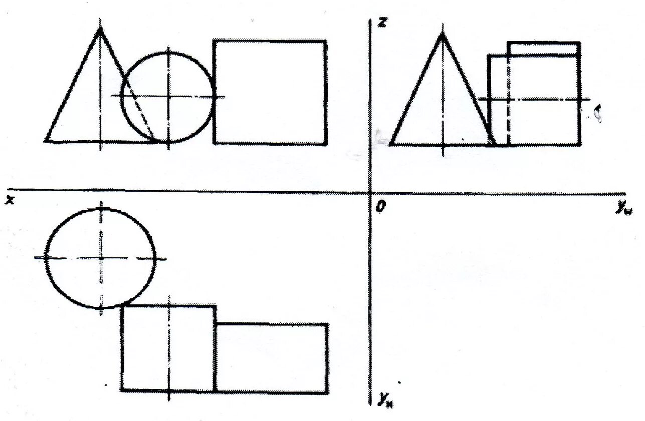 Проекции группы геометрических тел. Чертеж проекции группы геометрических тел. Проекции группы геометрических тел черчение 8 класс. Чертеж проекции группы геометрических тел рис 83. Чертеж проекция группы геометрических тел чертеж.