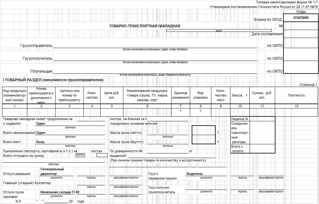 Форма товарно-транспортной накладной 2021. Товарно-транспортная накладная форма ап-85. Форма т1 транспортная накладная. Бланк товарно-транспортной накладной ТТН.