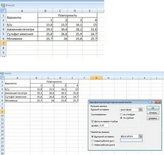 Однофакторный дисперсионный анализ в excel