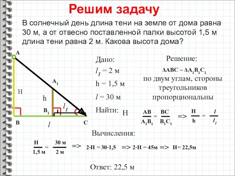 На вертикальном столбе на высоте h. Задачи на длину тени. Задачи на тень. Задачи на высоту физика. Задачи на длину тени физика.