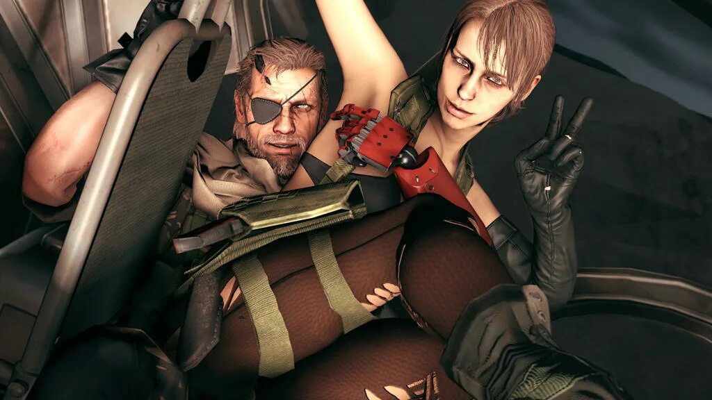 Pretty girls walk big boss. Биг босс и молчунья. Metal Gear 5 молчунья. Молчунья и Снейк. MGS 5 Снейк и молчунья.