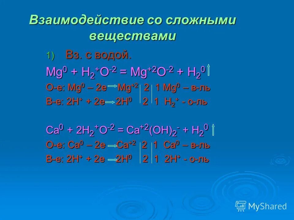 Напишите уравнения реакций mg h2o. Взаимодействия магния со сложными веществами. Взаимодействие металлов со сложными веществами. Br+сложное вещество. MG+2h2o.