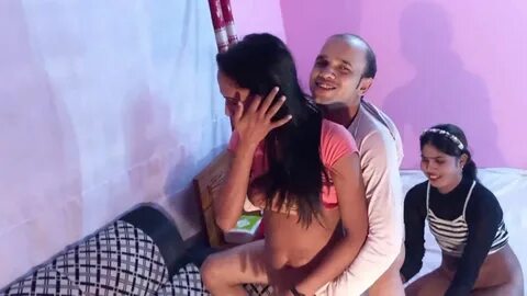 Breathtaking hotties get banged 2 lascivious lads Deshi Sex three-some.